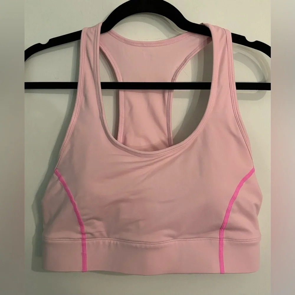 Fabletics Trinity High Impact Womens Sports Bra Wide Band Back Pocket Sz Med